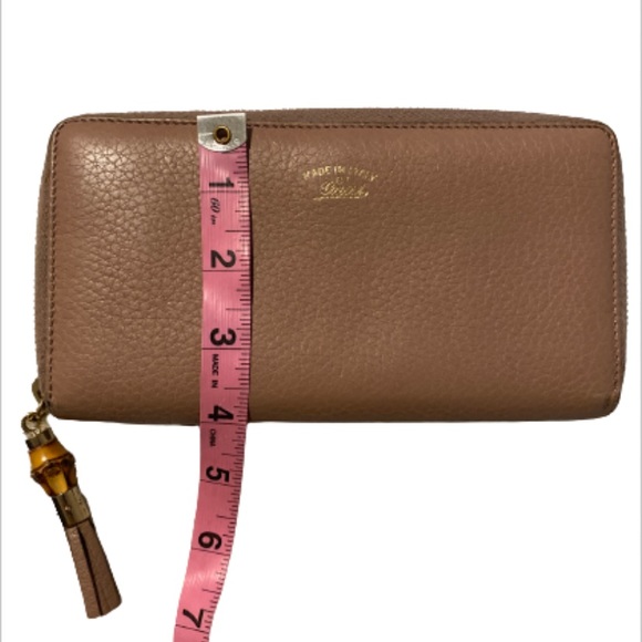 ❤️ Authentic Gucci Dusty Rose/Rustic Pink Mauve Leather Zip Around Wallet - Picture 14 of 16